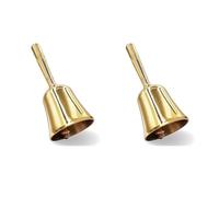Jushenpoer 2X Campana para Ladrar una Mano Muy Fuerte, Campana de LatóN Macizo para Cena, Campana de Servicio, Campana de Entrenamiento para Mascotas, Cascabel, Dorado