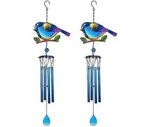 Jushenpoer 2X Campanillas de Viento para Decoración de Interiores Y Exteriores, Campanillas de Viento de Pájaro Románticas Móviles para Decoración de Jardín de Festivales En Casa