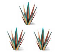 Jushenpoer 3X Gran Escultura RúStica de Tequila, Plantas de Agave de Metal RúStico para Patio Al Aire Libre, DecoracióN del Hogar Pintada A Mano 55 cm