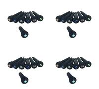 Jushenpoer 4X Pines de Puente de Guitarra de ébano, Pin de Extremo de ébano, Pin de Extremo, Punto Abanlone para Reemplazo de Piezas de Guitarra Acústica (Negro)