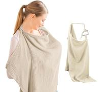 Jushion Funda de muselina para lactancia, para lactancia, para viajes, lactancia, con neumático rígido, cubierta para enfermería, albaricoque (albaricoque)