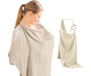 Jushion Funda de muselina para lactancia, para lactancia, para viajes, lactancia, con neumático rígido, cubierta para enfermería, albaricoque (albaricoque)