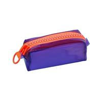 JUSHZ Estuche Escolar Compartimentos Estuches Escolares Grande Adolescentes Pequeño Cremalleras Niña Niño PVC Impermeable Cremallera Grande Alumno Almacenamiento De Papelería (Purple,19.5x6x8.5cm)