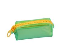 JUSHZ Estuche Escolar Compartimentos Estuches Escolares Grande Adolescentes Pequeño Cremalleras Niña Niño PVC Impermeable Cremallera Grande Alumno Almacenamiento De Papelería (Green,19.5x6x8.5cm)