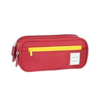JUSHZ Estuche Escolar Compartimentos Estuches Negro Grande Adolescentes Pequeño Cremalleras Niña Niño Alta Capacidad Doble Capa Multifunción para Estudiantes (Red,204x90x78mm)