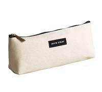 JUSHZ Estuche Escolar Estuches Escolares Adolescentes Pequeño Cremalleras Niña Niño Lienzo Alta Capacidad para Estudiantes Mpermeable Resistente Al Desgaste (White,21.5x4.5x8cm)