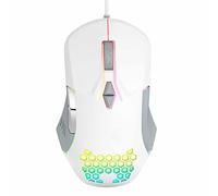 JUSHZ Raton Ordenador Ratón óptico con Cable Mouse Ratones Gaming Pc USB Programables Desplazamiento En 4 Direcciones Táctil Ligero Portátil Programación De Macros 7 Botones (12.5x7.6x4.1cm,White)