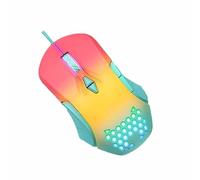 JUSHZ Raton Ordenador Ratón óptico con Cable Mouse Ratones Gaming Pc USB Programables Desplazamiento En 4 Direcciones Táctil Ligero Portátil Programación De Macros 7 Botones (12.5x7.6x4.1cm,Pink)