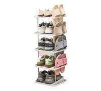 JUSHZ Zapatero Entrada Recibidor Mueble Zapatero Armario para Guardar Zapatos Modular Zapateras Estrecho Espejo Soporte para Zapatillas Plegable Plástico (Gray,31.5×30×67cm)