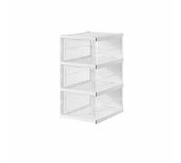 JUSHZ Zapatero Entrada Recibidor Mueble Zapatero Armario para Guardar Zapatos Modular Zapateras Estrecho Exterior Alto Interior Puerta Transparente Plegable Plástico (Transparent,26×35×54cm)