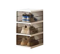 JUSHZ Zapatero Entrada Recibidor Mueble Zapatero Armario para Guardar Zapatos Modular Zapateras Estrecho Exterior Alto Interior Puerta Transparente Plegable Plástico (Gray,26×35×54cm)