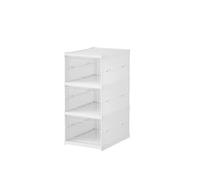 JUSHZ Zapatero Entrada Recibidor Mueble Zapatero Armario para Guardar Zapatos Modular Zapateras Estrecho Exterior Alto Interior Puerta Transparente Plegable Plástico (White,26×35×54cm)