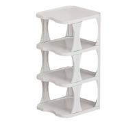 JUSHZ Zapatero Entrada Recibidor Mueble Zapatero Armario para Guardar Zapatos Modular Zapateras Estrecho Exterior Alto Plegable Plástico Ahorra Espacio (White,24.5x26.5×49.5cm)