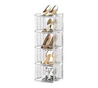 JUSHZ Zapatero Entrada Recibidor Mueble Zapatero Armario para Guardar Zapatos Modular Zapateras Estrecho Alto Interior Estante Transparente Plástico Ahorra Espacio (28×26×85 cm,Transparent)
