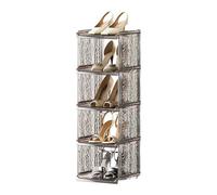 JUSHZ Zapatero Entrada Recibidor Mueble Zapatero Armario para Guardar Zapatos Modular Zapateras Estrecho Alto Interior Estante Transparente Plástico Ahorra Espacio (28×26×85 cm,Brown)