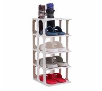 JUSHZ Zapatero Entrada Recibidor Mueble Zapatero Armario para Guardar Zapatos Zapateras Estrecho Blanco Estrecho Alto Interior Extensible Bajo Multicapa con Paragüero El Plastico (White 4)
