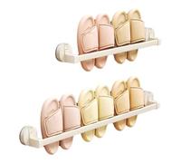 JUSHZ Zapatero Entrada Recibidor Mueble Zapatero Armario para Guardar Zapatos Zapateras Estrecho Perchero con Ventosa para Zapatillas Baño Sin Taladros Montado En La Pared (70CM,White)