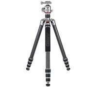 JUSINO TK-284C - Trípode de viaje (carbono, con cabezal de bola mecanizado CNC, FGS-41, hasta 193 cm, con columna central reversible, soporta hasta 15 kg)