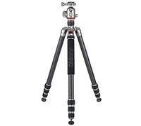 JUSINO TK-284C - Trípode de viaje con cabezal de bola de precisión mecanizado CNC, FGS-36, hasta 171,5 cm de altura total, con columna central reversible, utilizable como monopodo