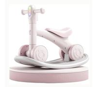 JUSKAQZYI Bicicleta de Equilibrio 2 en 1, Juego de Juguete con Tabla de Equilibrio Desmontable y Ruedas silenciosas for Coche, for Jugar en Interiores y Exteriores(Rose,with Rocking Board)