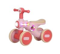 JUSKAQZYI Bicicleta de Equilibrio for niños, Juguetes sin Pedal, 4 Ruedas silenciosas, antivuelco for Interior y Exterior(Rose)