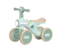 JUSKAQZYI Bicicleta de Equilibrio for niños, Juguetes sin Pedal, 4 Ruedas silenciosas, antivuelco for Interior y Exterior(Groen)