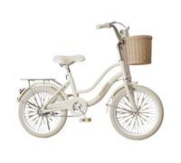 JUSKAQZYI Bicicletas Infantiles Bicicleta for niños de 16 a 22 Pulgadas, for niños y niñas, Altura de 32 a 60 Pulgadas, Freno de contrapedal, Cesta Tejida y Timbre. Bicicleta(Beige,20inch)