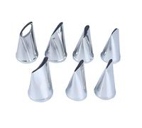 JUSKAQZYI boquillas Manga Juego de 7 boquillas for repostería, con Forma de pétalo de Rosa Grande, for Decorar Magdalenas, Galletas y Pasteles. Acero