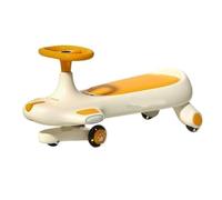 JUSKAQZYI Columpio Wiggle Car for niños Que viajan en Scooter for Edades de 3 años en adelante Juego de Juguetes con Ruedas Intermitentes for Jugar en Interiores y Exteriores(Geel)