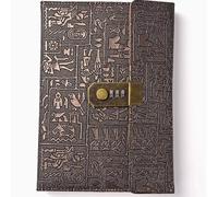 JUSKAQZYI Cuaderno Password Notebook Journal Multipururpose Portable Exquisito Antiguo Estilo Egipcio Vintage Lock Diary para Escribir Notar Libro candado Diario con
