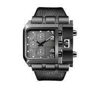 JUSKAQZYI Digital Reloj Reloj cronógrafo Cuadrado de Cuarzo con Esfera Grande for Hombre, Reloj de Pulsera Informal y Formal de Moda, Deportivo Reloj(Noir)