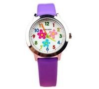 JUSKAQZYI Digital Reloj Reloj De Cuarzo con Diseño Floral Creativo, Correa Cómoda Y Cronometraje Preciso, Cumpleaños For Estudiantes. Deportivo Reloj(Lila)