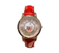 JUSKAQZYI Digital Reloj Reloj de Cuero for Mujer, clásico, con números Romanos, Resistente al Agua, de Cuarzo, San Valentín. Deportivo Reloj(Rot)