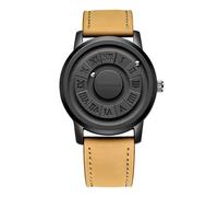 JUSKAQZYI Digital Reloj Reloj de levitación magnética, Esfera magnética sin Espejo, Reloj de Cuarzo Impermeable for Hombre Creativo for cumpleaños Deportivo Reloj(Bruin)