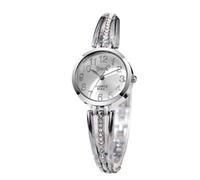 JUSKAQZYI Digital Reloj Reloj de Pulsera for Mujer, Esfera Redonda de Oro Rosa con Tachuelas de Diamantes de imitación, Reloj de Pulsera de Moda Premium for Mujer. Deportivo Reloj(Silver)