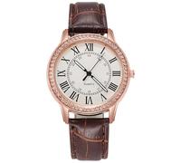 JUSKAQZYI Digital Reloj Reloj de Pulsera Luminoso for Mujer con Detalles de Diamantes, Estilo Vintage, de Cuarzo, Ideal for Regalar y for Uso Diario. Deportivo Reloj(Bruin)