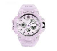 JUSKAQZYI Digital Reloj Reloj Deportivo Digital Unisex con Caja Resistente de 46 mm, Resistente al Agua hasta 50 m, Pantalla Luminosa y cronógrafo multifunción. Deportivo Reloj(Lila)