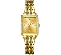 JUSKAQZYI Digital Reloj Relojes de Cuarzo Cuadrados Dorados, Resistentes al Agua, for Mujer, con Esfera pequeña, Finos, Formales e Informales, Deportivo Reloj(Gold)