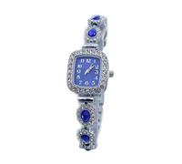 JUSKAQZYI Elegante Reloj de Pulsera Cuadrado con Forma de Gota de Agua y Diamantes for Mujer, de Cuarzo, (BLU)