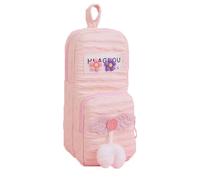 JUSKAQZYI Estuche Escolar Estuche Compatible with lápices con Capacidad Compatible with el Comienzo de la Escuela Organizador Material estético Cuero(Rose)