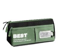 JUSKAQZYI Estuche Escolar Estuche Compatible with lápices de Gran Capacidad, Bolsa estética Compatible with bolígrafos lápices Estudiantes, Organizador de papelería de Oficina Cuero(Groen)