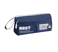 JUSKAQZYI Estuche Escolar Estuche Compatible with lápices de Gran Capacidad, Bolsa estética Compatible with bolígrafos lápices Estudiantes, Organizador de papelería de Oficina Cuero(BLU)