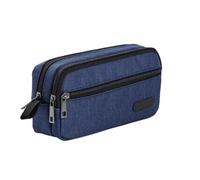 JUSKAQZYI Estuche Escolar Estuche de lápices de Gran Capacidad for útiles Escolares, Bolsa de cosméticos, papelería Sencilla, Organizador de Oficina, Estuche Cuero(BLU)