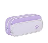 JUSKAQZYI Estuche Escolar Estuche for lápices de Regreso a Clases Bolsa for lápices de Gran Capacidad Organizador de papelería de Oficina Cuero(Lila)