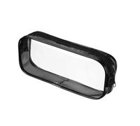 JUSKAQZYI Estuche Escolar Estuche Transparente con Cremallera, Multiusos, for Maquillaje, brochas, artículos de Aseo, exámenes y cosméticos (Blanco y Negro) Cuero(Noir)