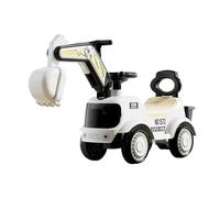 JUSKAQZYI Excavadora de construcción for niños, Coche de Empuje, Almacenamiento Debajo del Asiento, Dispositivo antivuelco, Juguetes for niños y niñas(Weiß)