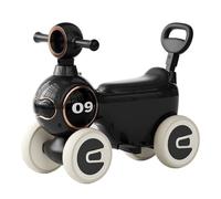 JUSKAQZYI Juguetes de Bicicleta de Equilibrio con Mango retráctil, Coche móvil for niños, Almacenamiento Debajo del Asiento, Regalos for niños y niñas, Juguete