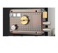 JUSKAQZYI manetas puertas Traditional Nightlatch Electro Brass Finish Standard Security Double Lock Cylinder Interlocking Locking Structure cerradura(Left-opening with edge1)