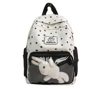 JUSKAQZYI mochila escolar Mochila con estampado de estrellas y capa transparente for exhibir juguetes. Mochila ligera for niños y niñas. Mochila de viaje. portatil(Weiß)
