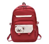 JUSKAQZYI mochila escolar Mochila de día con diseño de perro, impermeable, ligera, de gran capacidad, for escuela primaria, secundaria, universidad, viajes portatil(Rot)